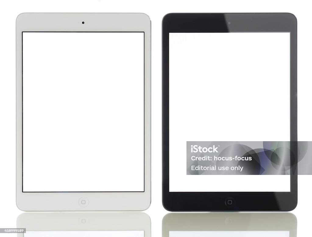 2 écran blanc Apple iPad Mini - Photo de Tablette numérique libre de droits
