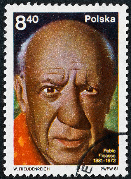 Picasso Stamp Richmond, Virginia, USA - June 16th, 2012: Cancelled Stamp From Poland Commemorating The Modern Artist Pablo Picasso. postage stamp photos stock pictures, royalty-free photos & images