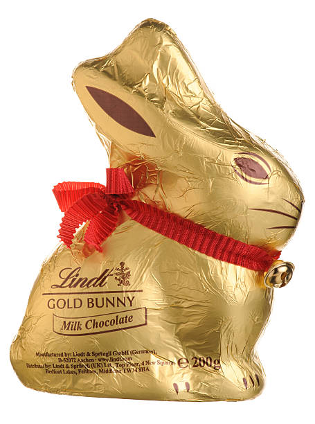 Lindt Easter Gold Bunny Isolated on White stock photo