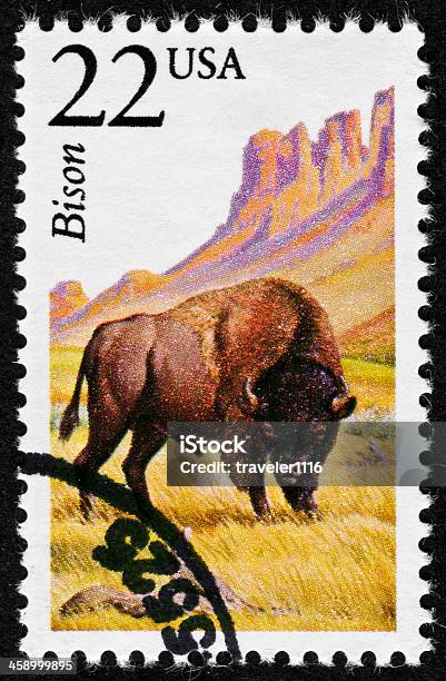 Foto de Bisão Americano Stamp e mais fotos de stock de Ambientalista - Ambientalista, Animais em Extinção, Antigo