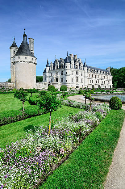 castle of chenonceau - cher stok fotoğraflar ve resimler