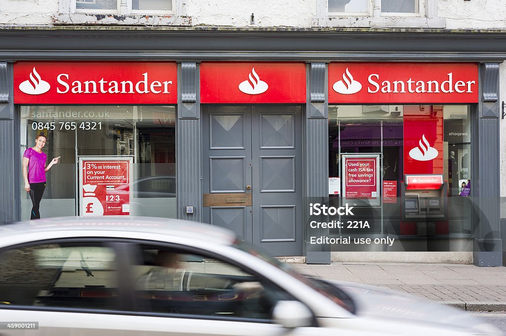 Santander gałąź przodu - Zbiór zdjęć royalty-free (Banco Santander)