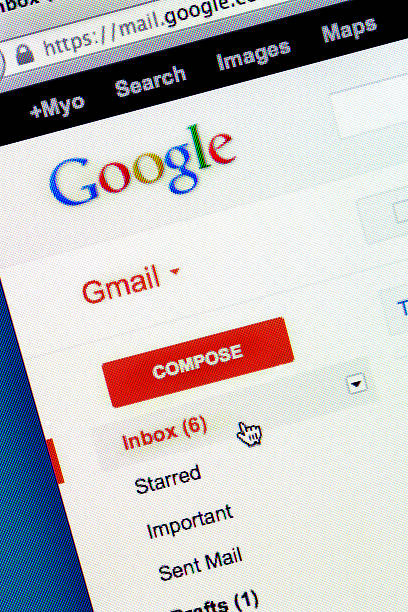 sitio web de google gmail - gmail fotografías e imágenes de stock