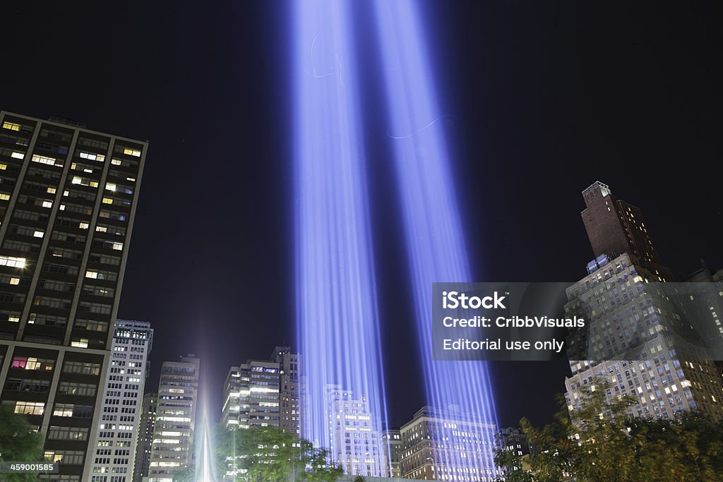 11 de Setembro World Trade Memorial luzes Nova York 2006 - Foto de stock de 2012 royalty-free