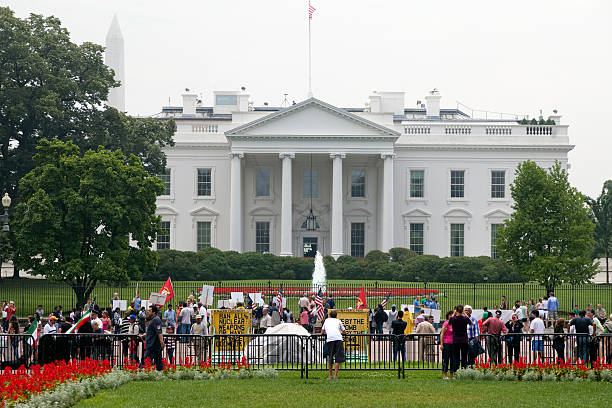 Protestors fuori dalla Casa Bianca, Washington DC - foto stock