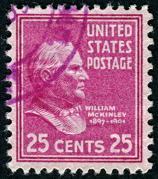 william mckinley timbre - president postage stamp profile usa photos et images de collection