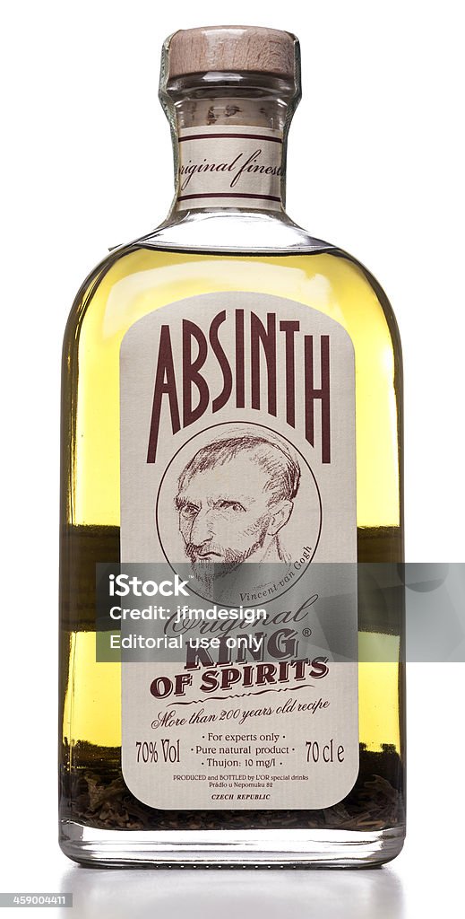 Absinth Original Spirituosen Flasche mit King-Size-Bett - Lizenzfrei Absinth Stock-Foto