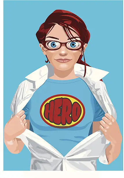 Vector illustration of super hero woman