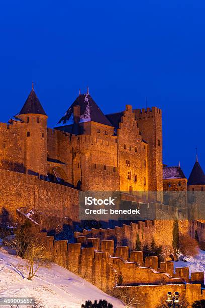 Carcassonne França - Fotografias de stock e mais imagens de Arquitetura - Arquitetura, Carcassonne, Castelo