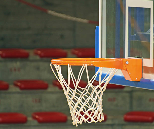 istock basketball hoop inside the Sports Hall 459006257