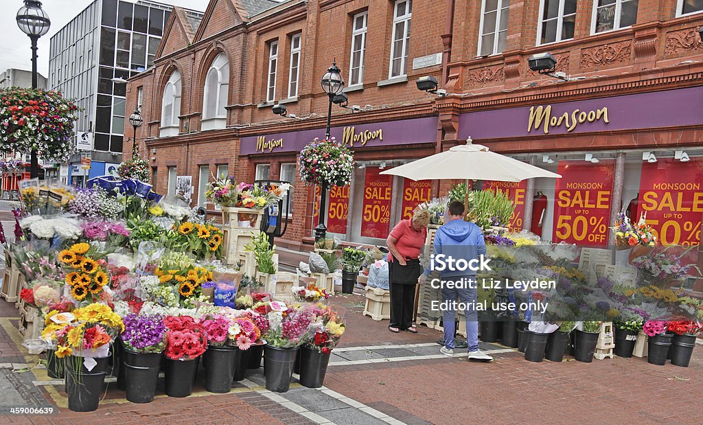 Grande Rua Banca de flores no centro de Dublin. - Royalty-free Adulto Foto de stock