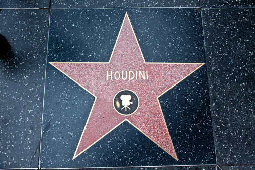 Los Angeles, California, USA - June 15, 2017: The star of the famous Hollywood director Alfred Hitchcock on the sidewalk of the Avenue of Stars on Hollywood Boulevard in Los Angeles, California. The traditional award of American artists. Los Angeles famous tourist attraction
