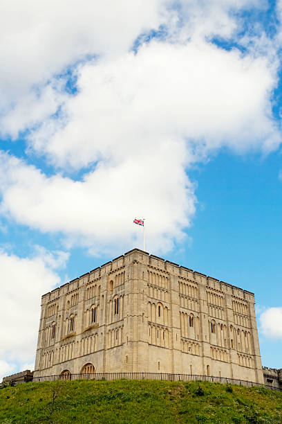 norwich castle mound - castle famous place low angle view england stock-fotos und bilder