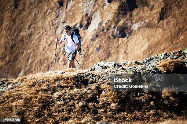 Tourist In Western Tatra Mountains Stock Photo - Download Image Now - Autumn, Beauty In Nature, Blue