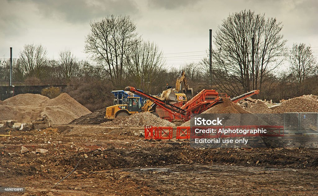 Bauarbeiten auf der Ermine-Römerstraße Huntingdon - Lizenzfrei Baustelle Stock-Foto