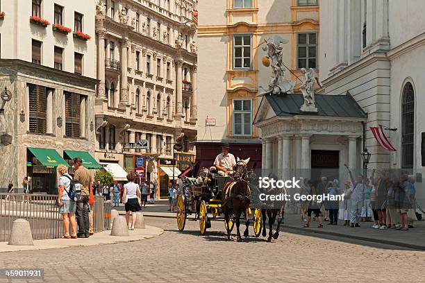 Fiaker On The St Michaels Square Stock Photo - Download Image Now - Austria, Building Exterior, Built Structure