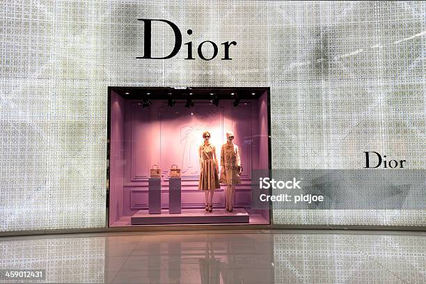 Christian Dior Window Display At Dubai Mall Stock Photo - Download Image Now - Christian Dior - Designer Label, Store, Night