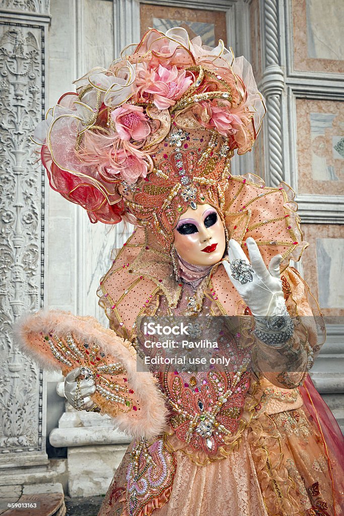 Rosa laranja Máscara de Carnaval de Veneza de 2013 Itália - Royalty-free Adulto Foto de stock
