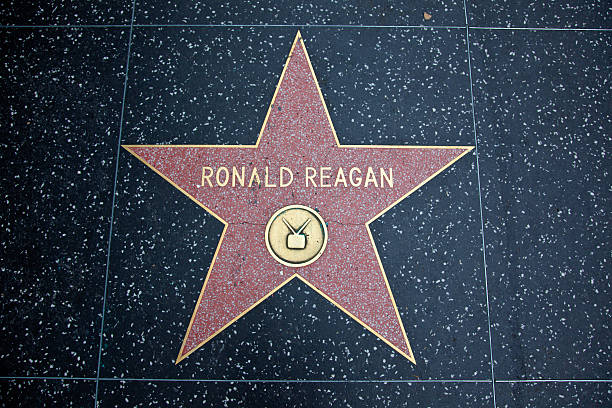 Hollywood Walk Of Fame Star Ronald Reagan - foto de acervo