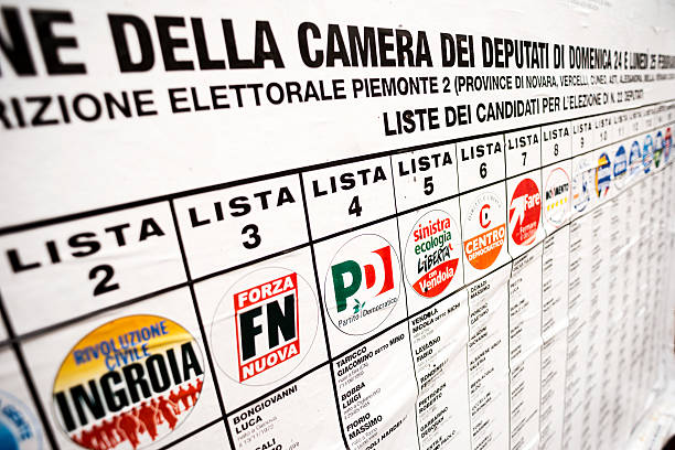 italienischen wahlen 2013: politische parteien billboards - forza nuova stock-fotos und bilder
