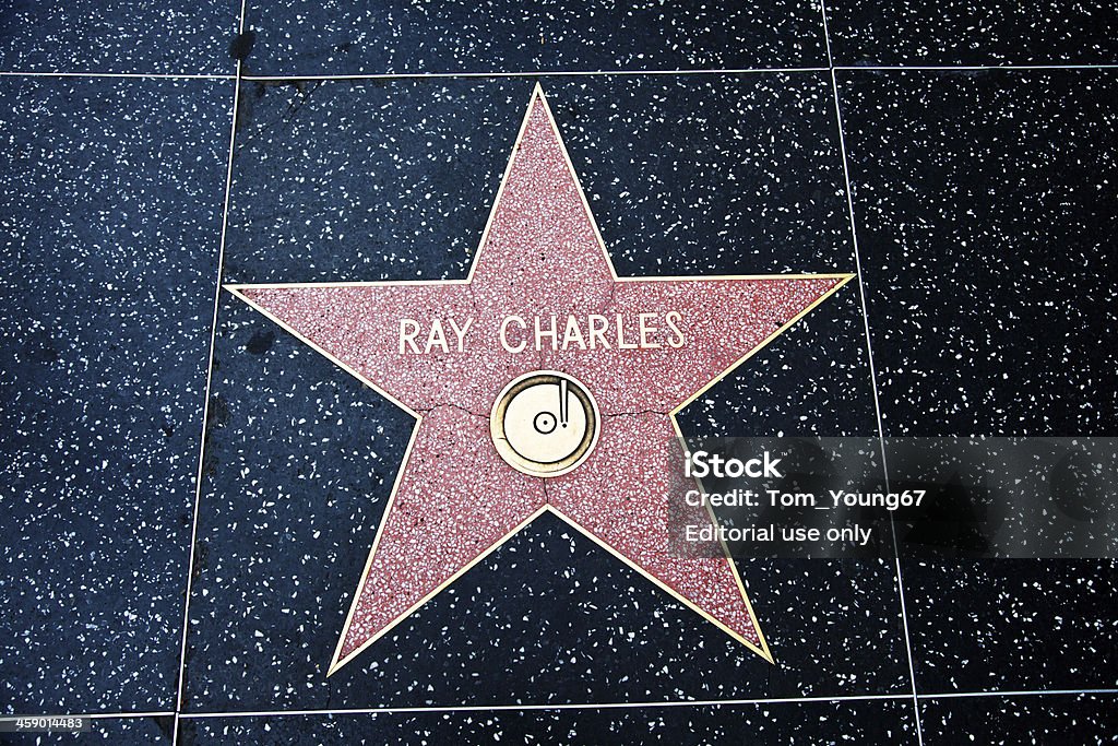 Hollywood Passeio da Fama de Hollywood Estrela Ray Charles - Royalty-free Ray Charles - Músico Foto de stock