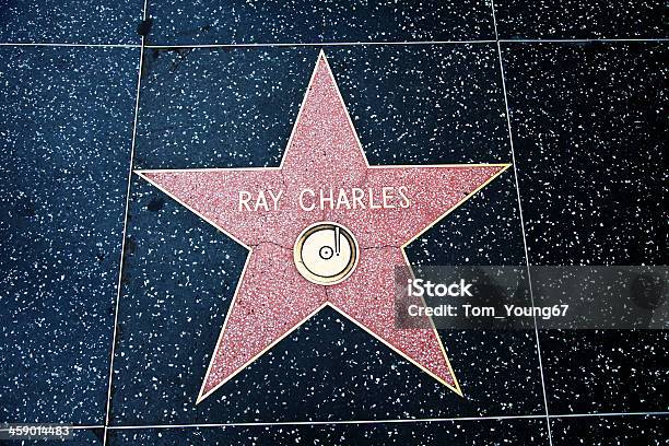 Hollywood Passeio Da Fama De Hollywood Estrela Ray Charles - Fotografias de stock e mais imagens de Ray Charles - Músico