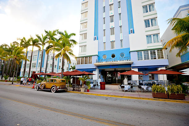 hotel park central, ocean drive, miami beach - park central hotel ocean drive miami beach hotel foto e immagini stock