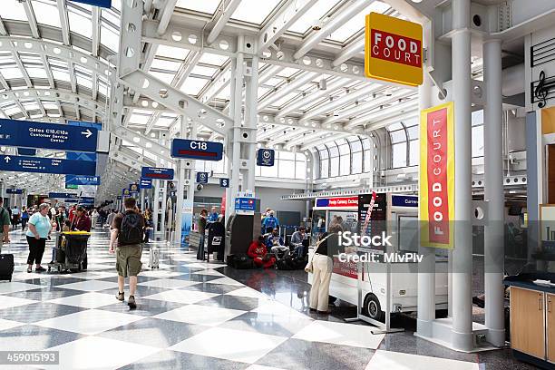 Aeroporto Internazionale Di Chicago Ohare - Fotografie stock e altre immagini di Area per la ristorazione - Area per la ristorazione, Aeroporto, Aeroporto internazionale O'Hare