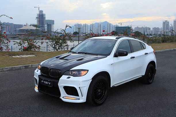 Modified BMW X6 in Shenzhen, China stock photo