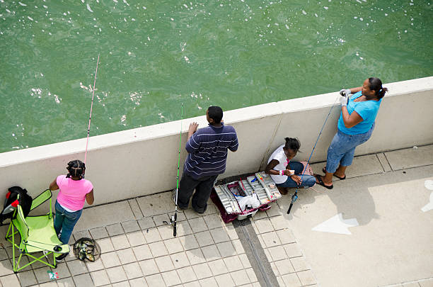 Fishing poles against the deck Dania Beach Florida