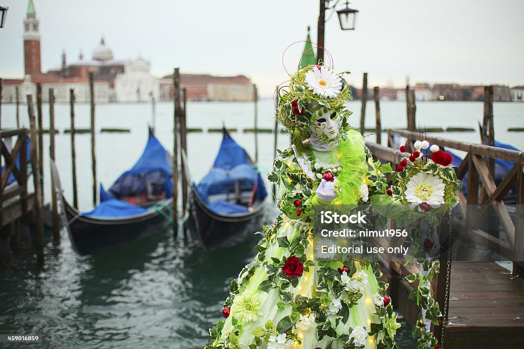 Maske im Karneval von Venedig 2013 in St. Mark's Becken - Lizenzfrei 2013 Stock-Foto