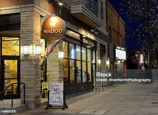 Fort Collins At Night Stock Photo - Download Image Now - American Culture, Bar - Drink Establishment, City