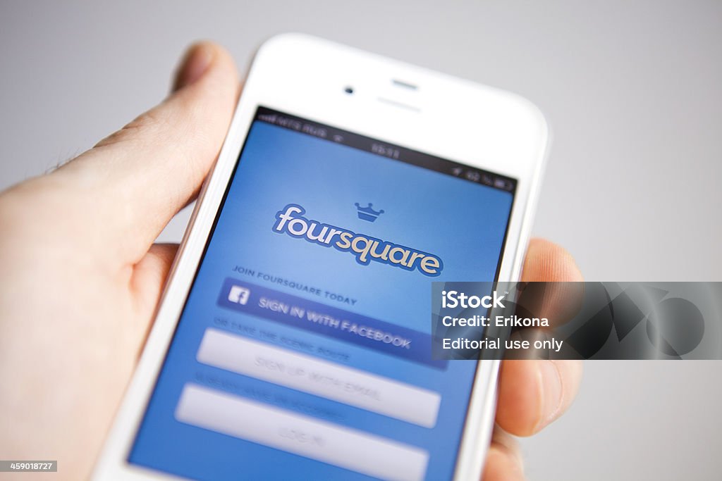 Foursquare - Стоковые фото Apple Computers роялти-фри