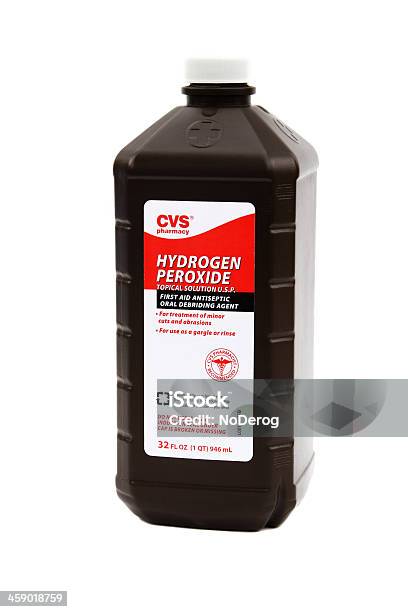 Cvs Pharmacy Brand Hydrogen Peroxide Stock Photo - Download Image Now - Hydrogen Peroxide, First Aid, First Aid Kit