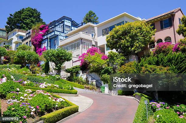 Lombard Street On Russian Hill In San Francisco Ca Stock Photo - Download Image Now
