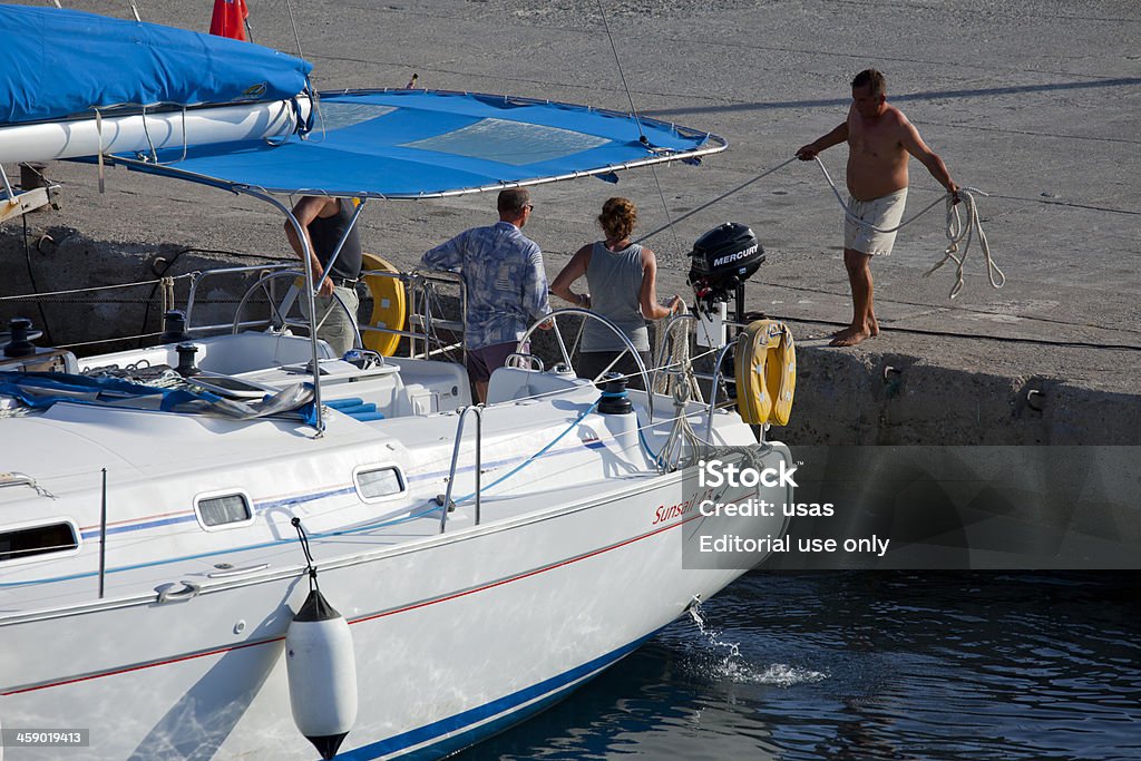 Angielski Żeglarstwo Boat zacumowane w Datca/Turcja - Zbiór zdjęć royalty-free (Azja)