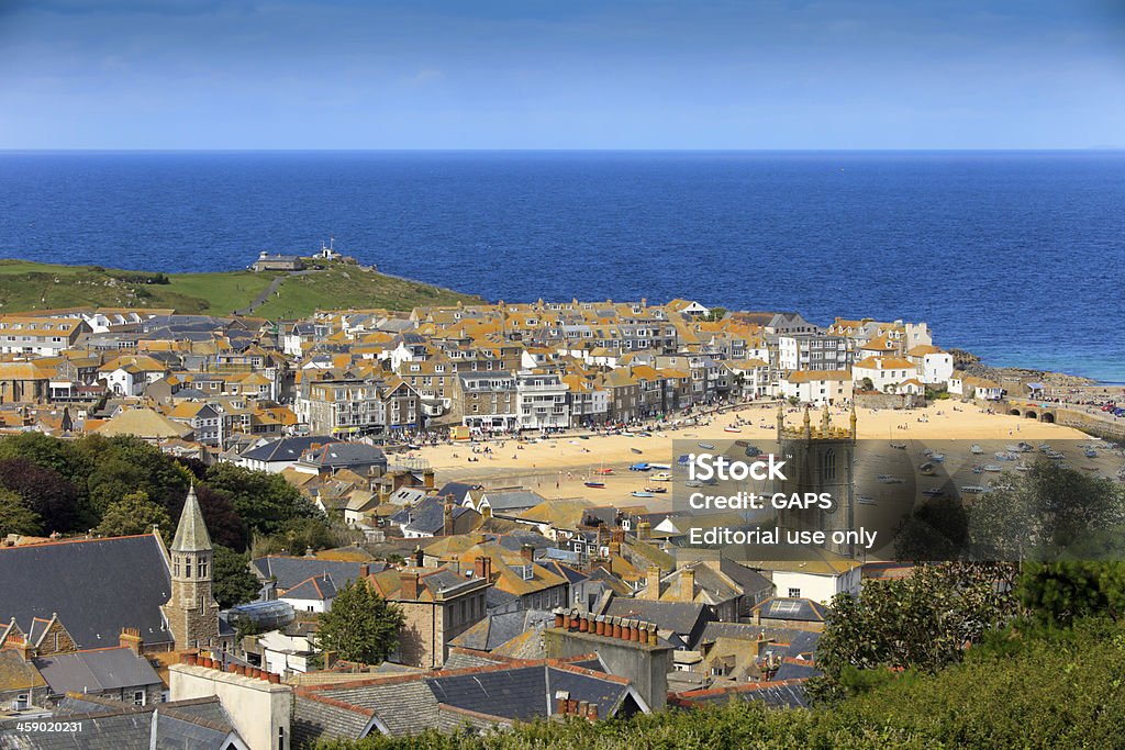 Panoramablick auf St. Ives, eine malerische Cornwall Angeln-Villa - Lizenzfrei Architektur Stock-Foto