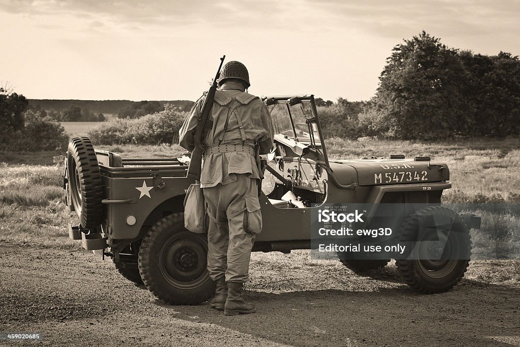 The Willys MB nas Armia Jeep - Zbiór zdjęć royalty-free (Samochód terenowy)