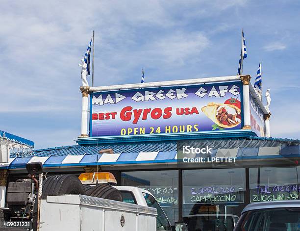 Mad Griechisches Café Stockfoto und mehr Bilder von Auslage - Auslage, Baker - Kalifornien, Fotografie