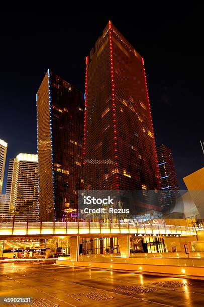 Noche De La Ciudad De Las Vegas Con Gran Rascacielos Nevada Eeuu Foto de stock y más banco de imágenes de Aire libre