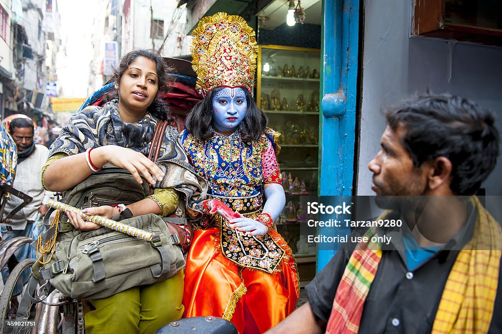 Krishna de pousse-pousse, la vieille ville de Dhaka, Bangladesh - Photo de Krishna libre de droits