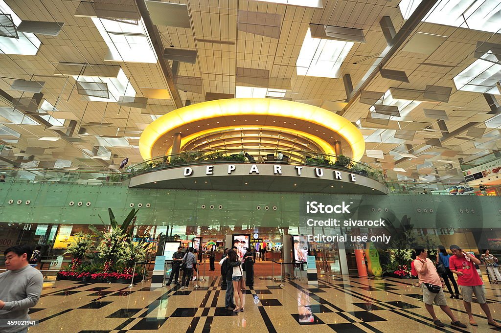 Partenza all'Aeroporto di Changi - Foto stock royalty-free di Aeroporto