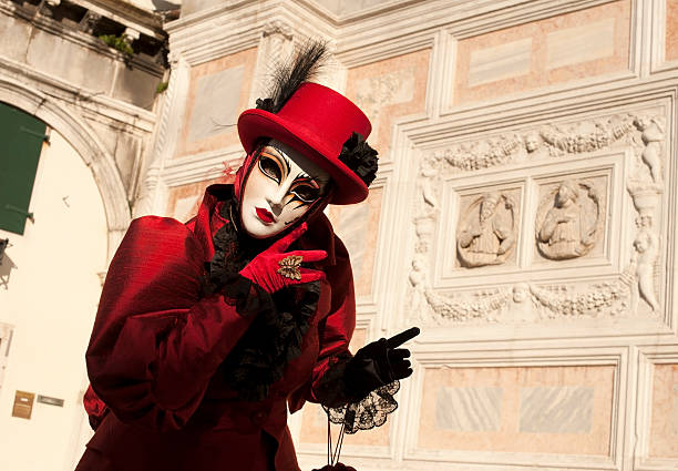 venice carnival 2012 - san zaccaria horizontal looking at camera outdoors stock-fotos und bilder