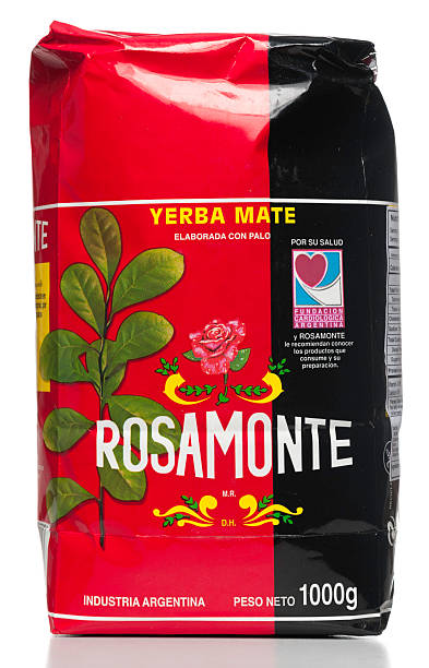 paquete rosamonte yerba mate - yerba mate package hot drink food fotografías e imágenes de stock