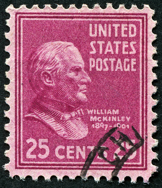 william mckinley stamp - president postage stamp profile usa foto e immagini stock