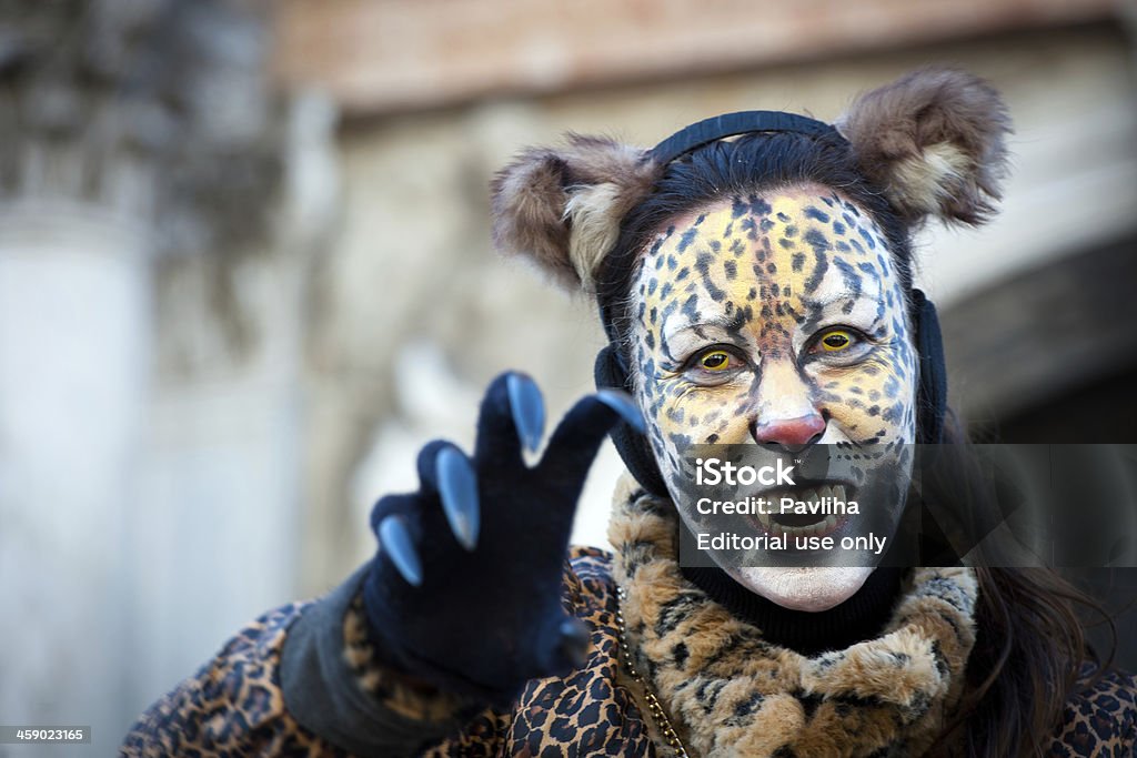 Cat-Maske Karneval 2013 San Marco und Venedig, Italien - Lizenzfrei Attraktive Frau Stock-Foto