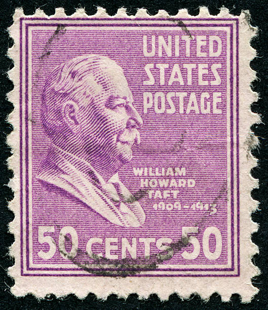 william howard taft - president postage stamp profile usa imagens e fotografias de stock