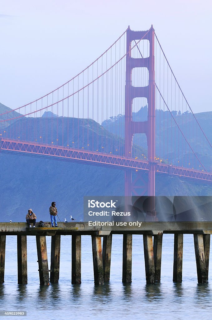 Fishers en un Embarcadero en San Francisco en la mañana - Foto de stock de Adulto libre de derechos