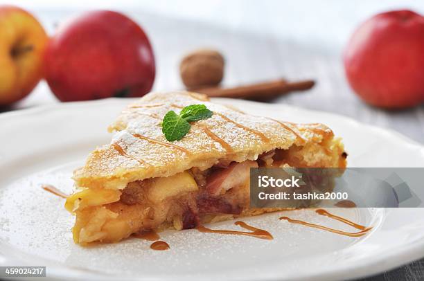 Slice Of Homemade Apple Pie Stock Photo - Download Image Now - Apple - Fruit, Apple Pie, Baked Pastry Item