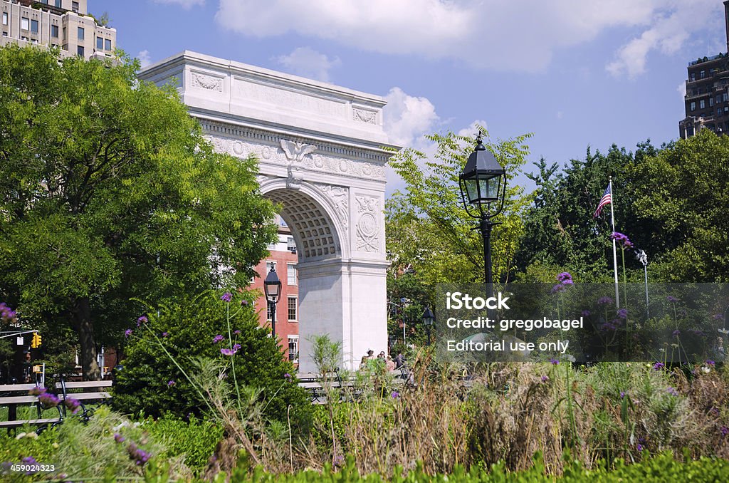 Arco de Washington Square em Greenwich Village na cidade de Nova Iorque - Royalty-free Ao Ar Livre Foto de stock